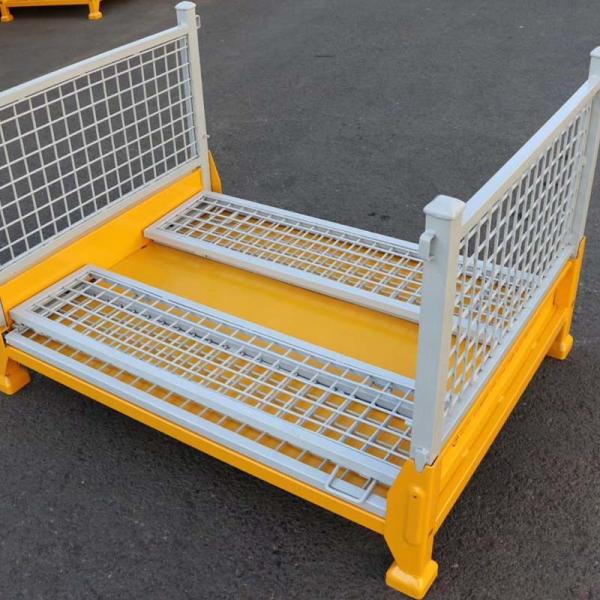 Industrial Warehouse Grid Storage Metal Pallet Box Space Saving Design Multiple Colors