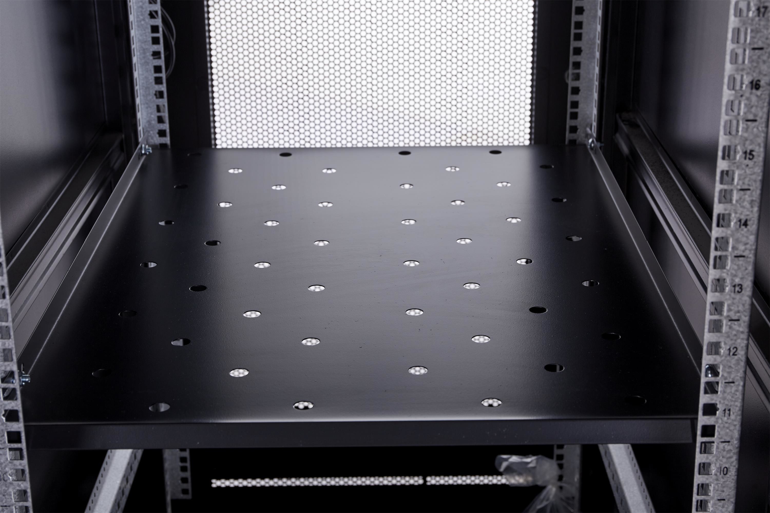 19-inch 19 Inch Network Cabinet Rack 42U Black Network Rack with Toughened Glass Door
