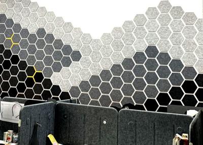 hexágono avaliado do painel acústico de fibra de poliéster do alto densidade do fogo de 9mm