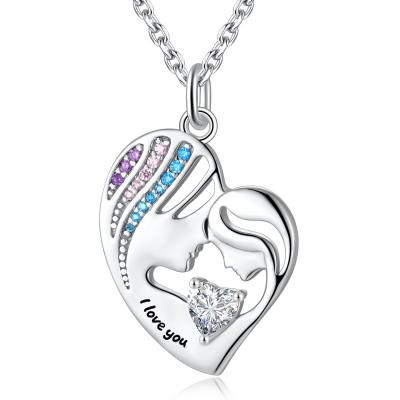 níquel do amor do dobro de 1.92x1.6cm 925 Sterling Silver Heart Pendant Necklace livre