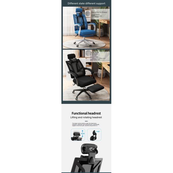 High Back Mesh Rolling Swivel Reclining PC Chair Metal Gaming Chair for Home Office