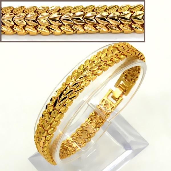 Big size thick chain Trendy jewelry Men & Womans bracelet Bangle 18K Real Gold Plated Lin
