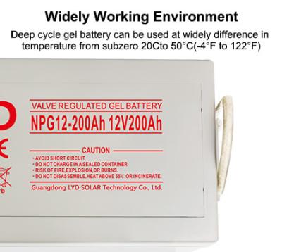 sistema de bateria solar acidificada ao chumbo de 12V NP12-200Ah para ferramentas elétricas