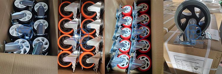 Черный пол защищая PVC колеса рицинуса шарнирного соединения 6 дюймов