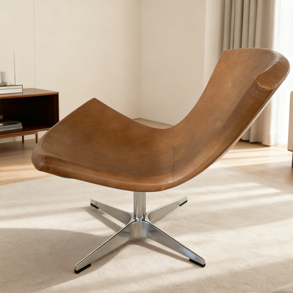 Modern Leather Lazy Lounge Recliner Swivel Chair Living Room Furniture for Bedroom Office Hotel Use