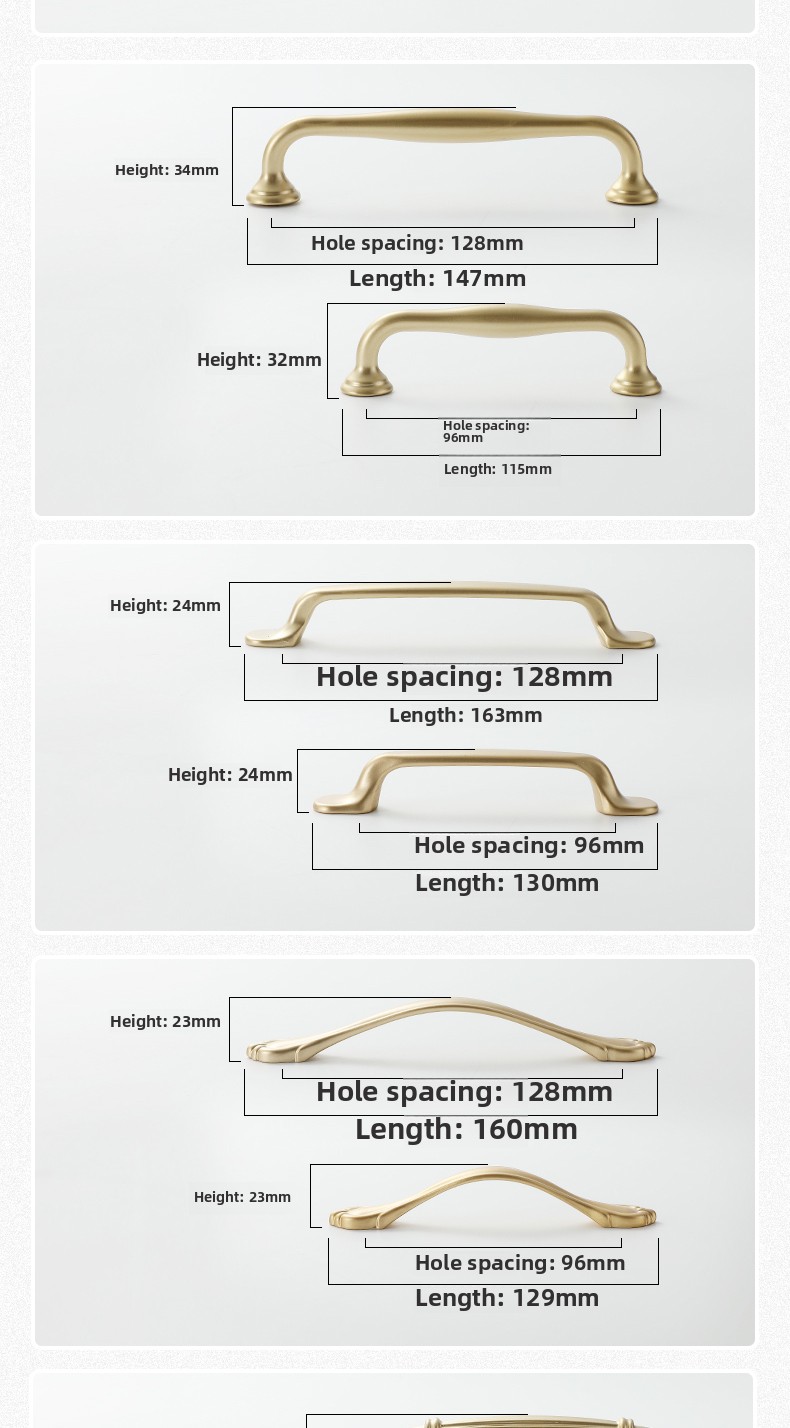 Modern Simple Luxury Golden Aluminum Alloy Durable Rectangle Cabinet Door Handle Invisible Kitchen Gym Closet Wardrobe Drawer