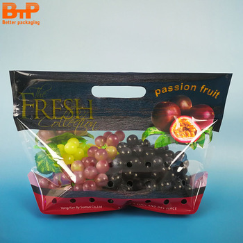 Promotion Custom Transparent OPP/CPP Cherry Tomato Grape Fruit Vegetable Plastic Packaging Bags with Zipper