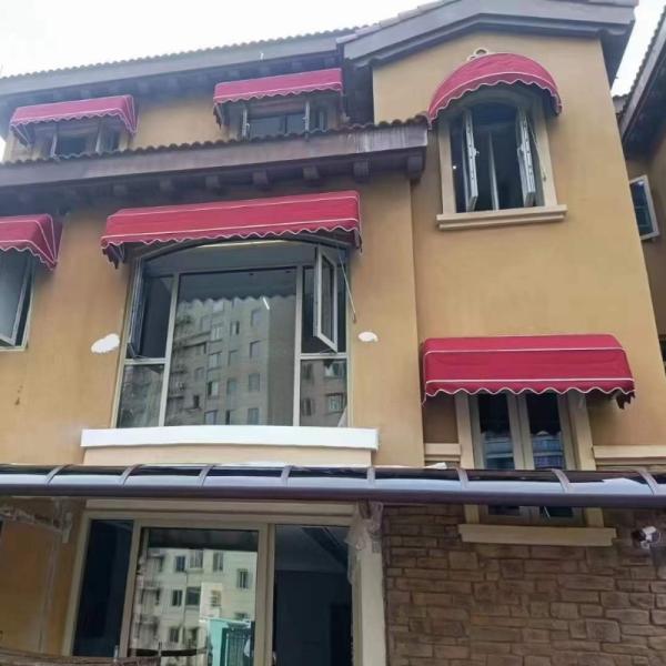 Wall Mounted Manual Retractable Sun Shade Awning Half Round French Window Awning