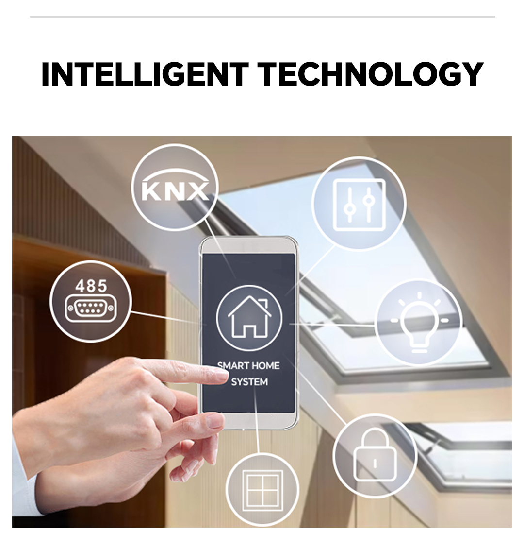 Custom Size Smart Skylight For Existing Home Automation And Climate Control