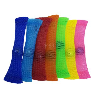 Colorful PET Expandable Braided Sleeving Mesh Tube Flexible Fidget Toys With Marble