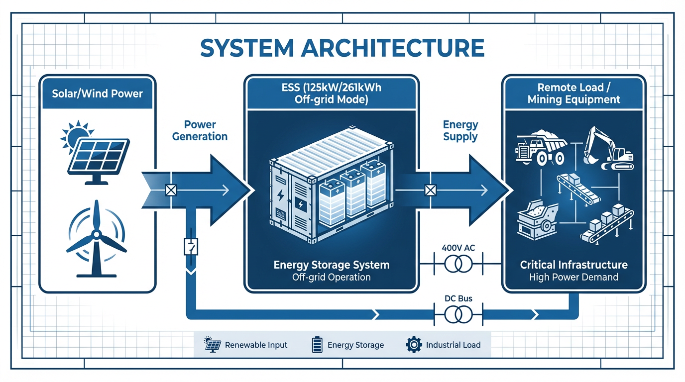 125kW 261kWh Off-grid Microgrid BESS for Mining & Remote Area Reliable Liquid Cooled ESS