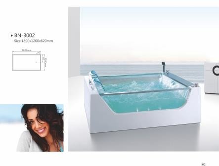 Luxury Hyaline Whirlpool Shower Bath Bubble Massage Airjet Air Bubble Bathtub