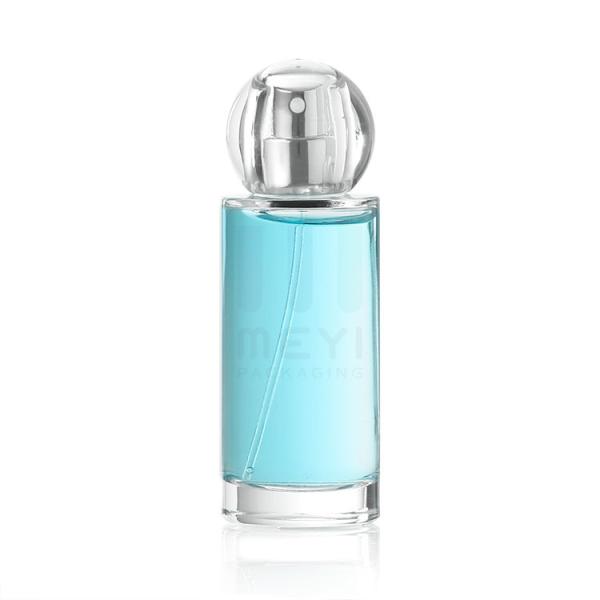 Contenedor de frasco de fragancia vacío 50 ml Botella de perfume de vidrio Botella de perfume de lujo con tapa de perfume redonda