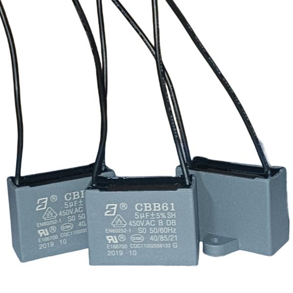 CBB61 450V 5.0mfd B-Class Ceiling Fan Capacitor Plastic Triangles With Location Hole