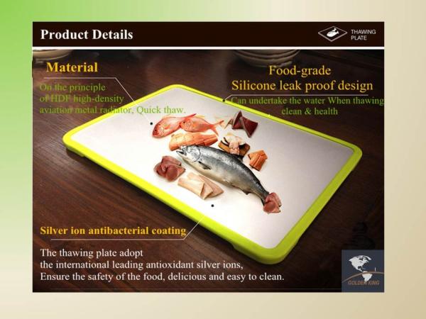 New Design HealthySeaFood Mini Aluminium Material Magic meat quick Thawing Defrosting Tray