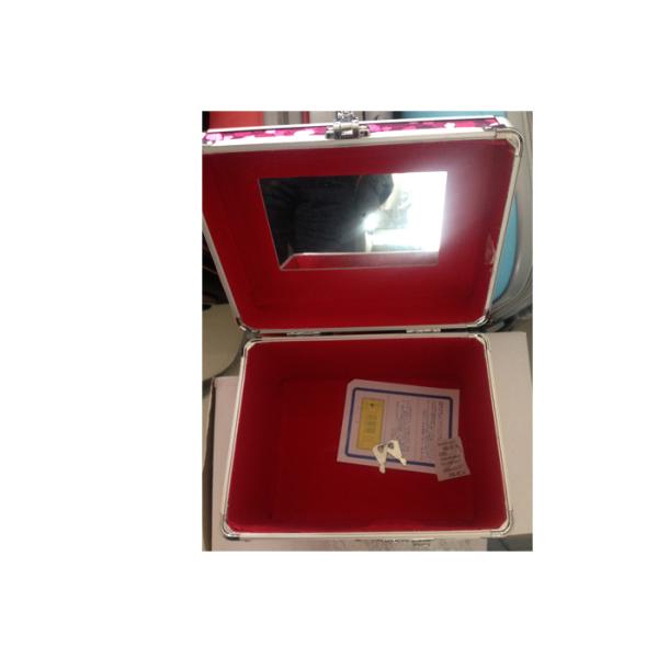 Aluminum Framed Female Lockable Makeup Case Storage Bag With Paper / Flannelette Lining