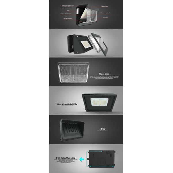 150W White Led Wall Pack With Photocell Electro LED Garden Wall Lights