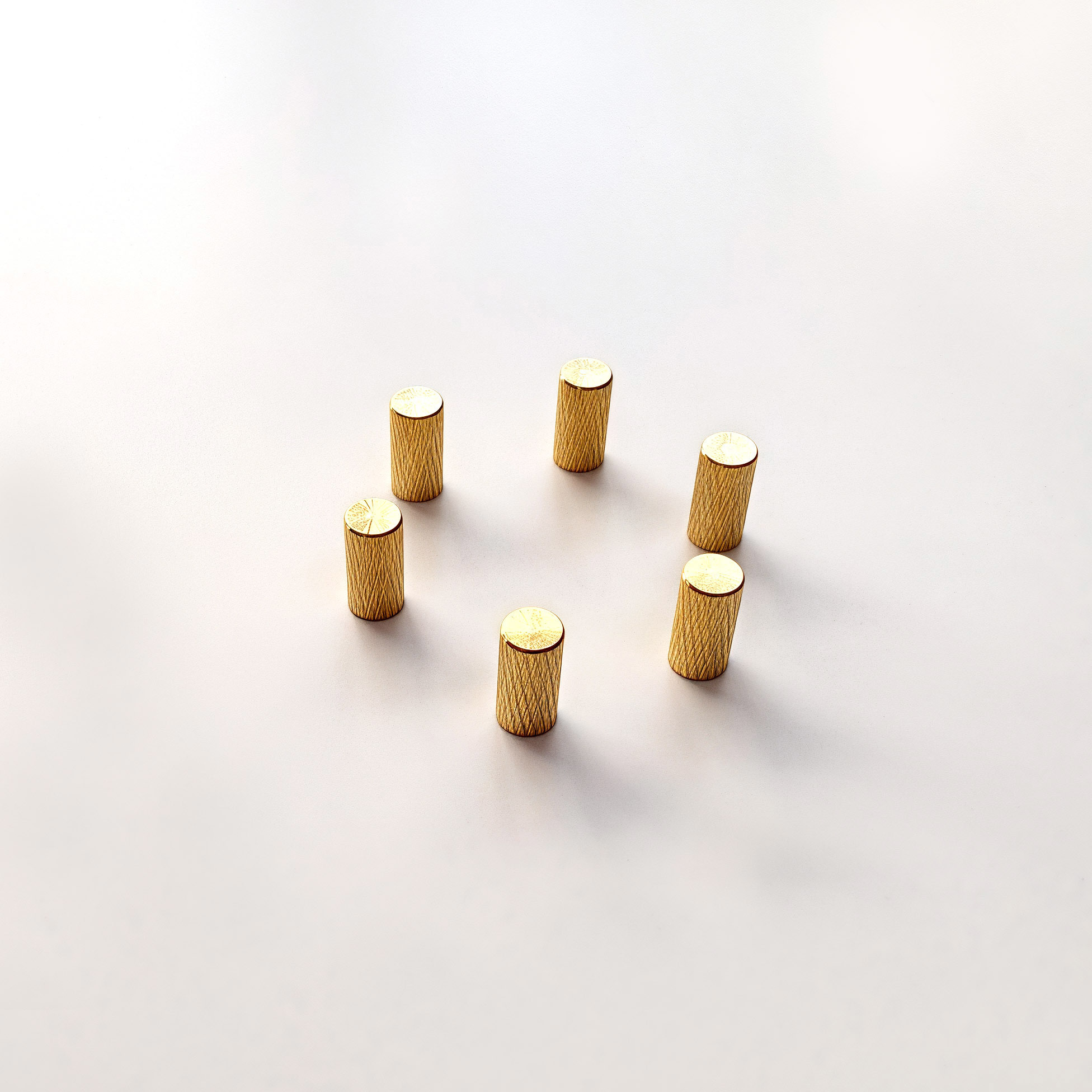 Brass Knurled Mini Instrument Knob CNC Turning Machined Blind Hole M2.5 Thread Adjustment Knob Gold Plated