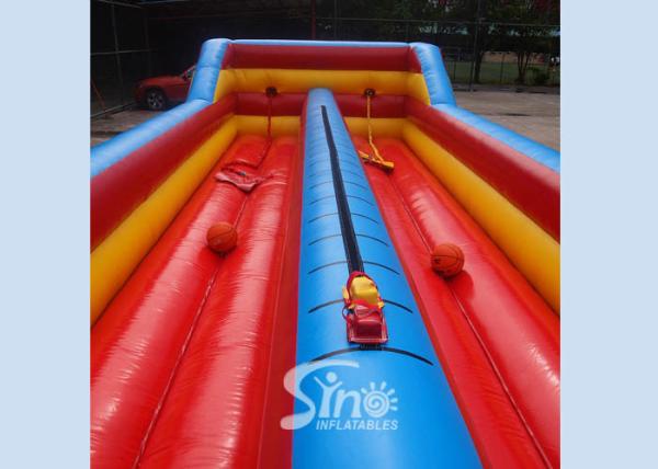 Outdoor Double Lane Inflatable Bungee Run With Basketball Throwing From Sino Inflatables