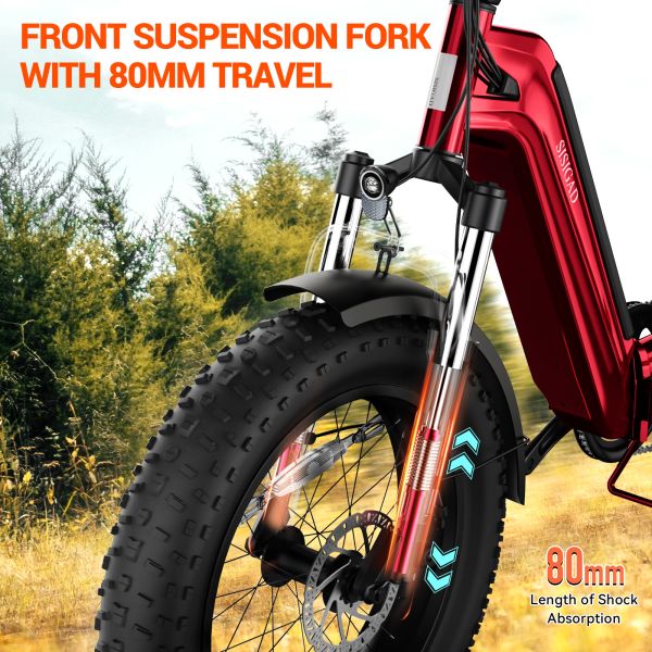 Red 20 Inch Folding Fat Tire Electric Bike 750W 48V 15Ah Step Through Urban Commuter for Women Velo Electrique Pliant Femme
