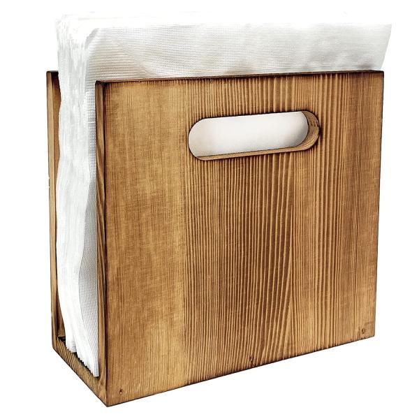 Customizable Rustic Napkin Holder for Farmhouse Decoration Printing Silk-screen/Burned