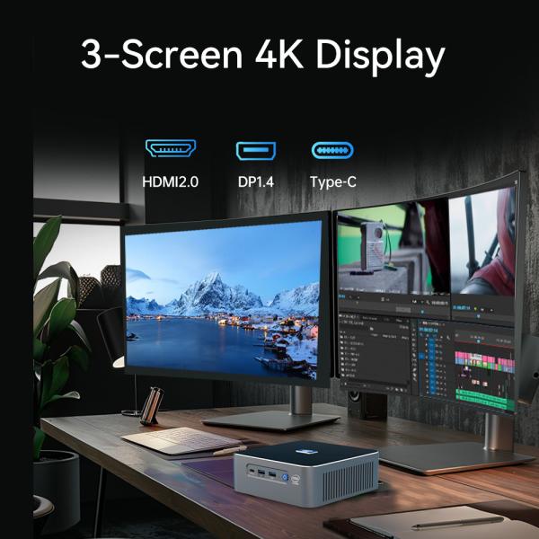 Intel Core I7 13700H Мини ПК DDR5 Dual LAN 3 Screen 4K Display Мини ПК с вентилятором