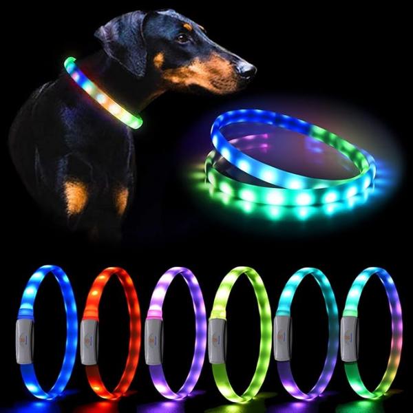 Customization Service Provided Waterproof USB Rechargeable Silicone LED Dog Collar