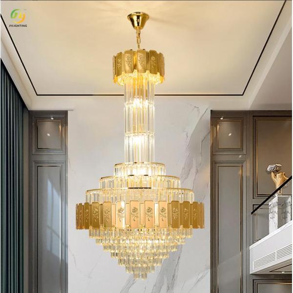 JYLIGHTING Post-Modern Light Luxury Villa Loft Apartment Spiral Staircase Living Room Crystal Pendant Light