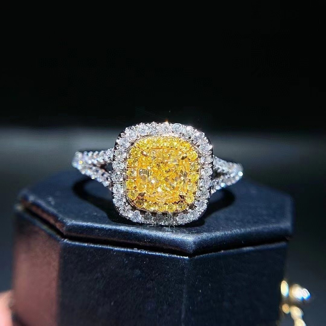 Initial Payment 18K Lab Diamonds Ring and Yellow Diamond Dual Purpose Ring and Pendant