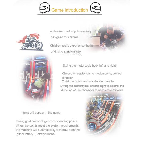 Indoor Kids Motor Racing Game Machine Coin Operated Simulator Arcade
