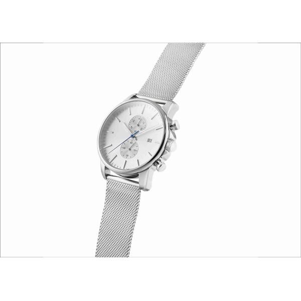 5ATM water resistant polished silver chronograph watches men luxury