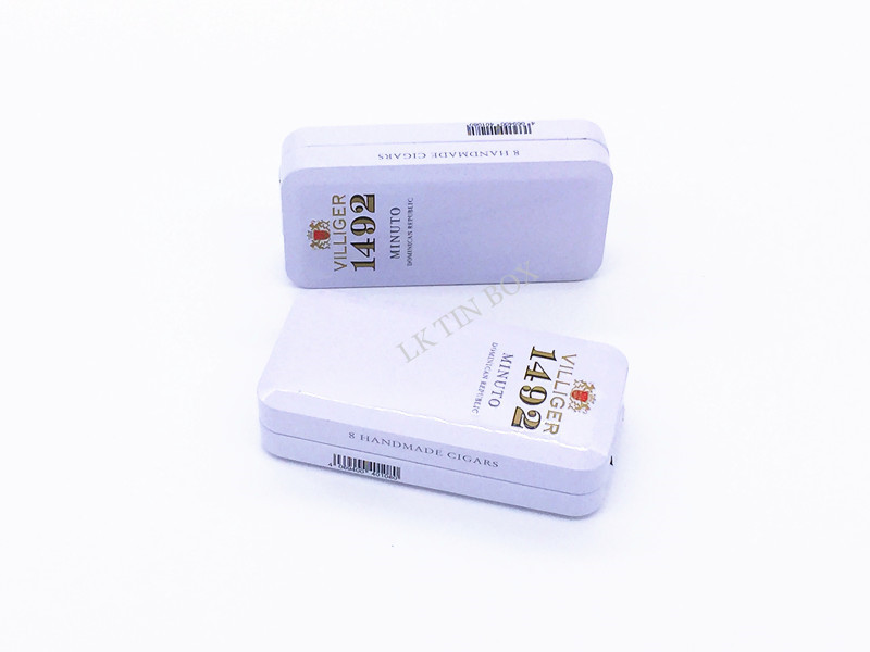 Small Rectangle Cigarette Tin Box For 20 Sticks With Embossing And Metal Insert