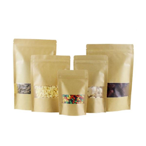 Eco friendly Snack Food Spices Packaging Kraft Paper Plastic Zip Lock Bag
