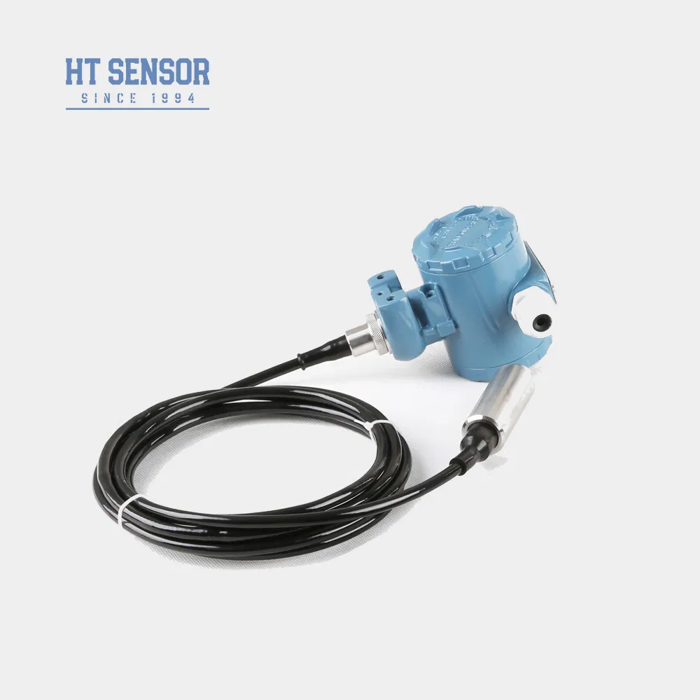 HTsensor 316L Stainless Steel IP68 Liquid Level Transmitter with 4-20mA Output and LED Display