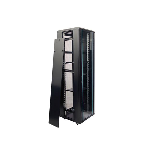 19-inch 19 Inch Network Cabinet Rack 42U Black Network Rack with Toughened Glass Door