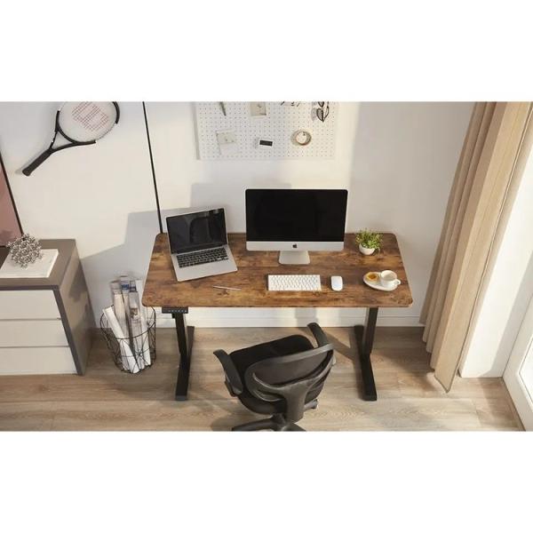710 mm à double moteur bureau électrique en bois brun haut bureau de levage pour bureau à domicile ergonomique