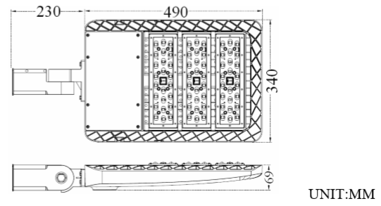 Aluminum LED Street Lighting 150W with 160Lm/W high light efficiency.