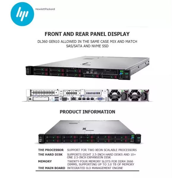 Competitive HPE Proliant DL360G10 Rack Server with 500W*2 Quad CPU Combo Motherboard