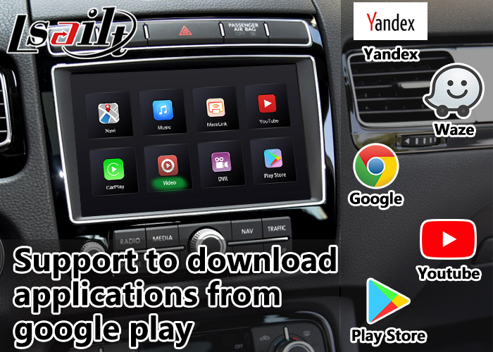 Интерфейс мультимедиа андроида Lsailt CarPlay& видео- для поддержки YouTube Tourage RNS850 2010-2018, игры Google