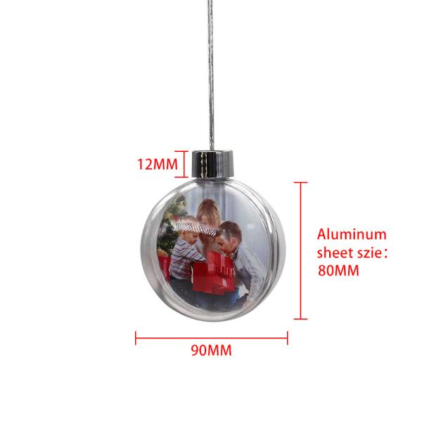 Sublimation Blank Christmas Ornament High Transparent Plastic Snowflake Ball Sublimation Christmas Ornaments