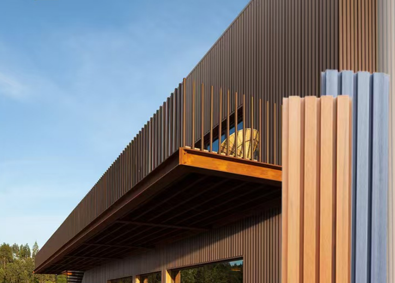 Anti Static Outdoor Wall Panel 219mm Plastic Composite Wall Panels Grooved Exterior Cladding