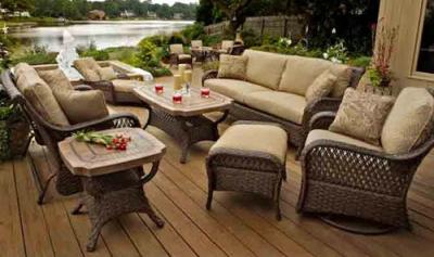 Rattan Conservatory Furniture , Resin Wicker Luxury Home Sofa Set
