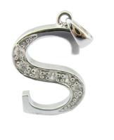 Personalizado S925 18K Branco Prateado de Ouro Pendente Com Alfabeto S Letras Prata Cz Pendente Alfabeto Pendente Verão Férias