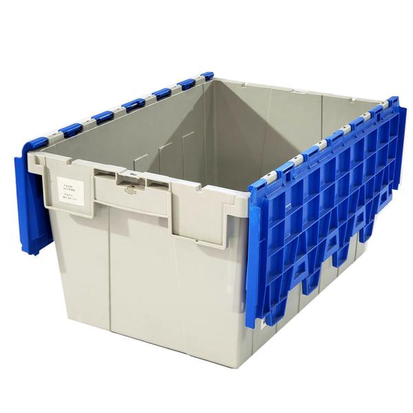 Solid Box Style FIRST 600*400*315mm Moving Storage Nestable and Stackable Plastic Crate with Lid