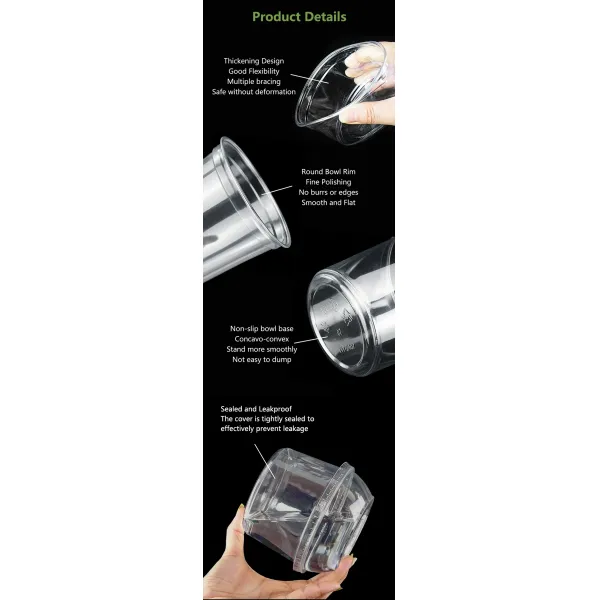 Disposable Clear PET Plastic Cups Cold Beverages Coffee Juice With Dome Lids