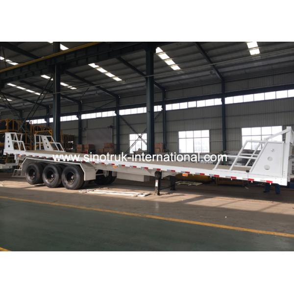 Mn Steel 3 Axles Container Semi Truck Flatbed Trailer Carrying Heavy Goods