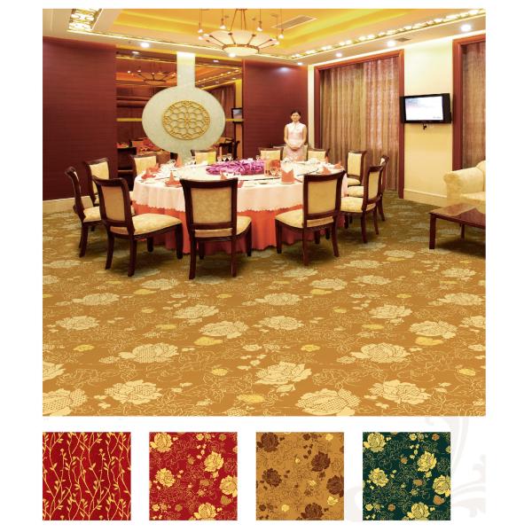Customized Durable Five Star Hotel Patterned Axminster Carpets With Wool & Nylon