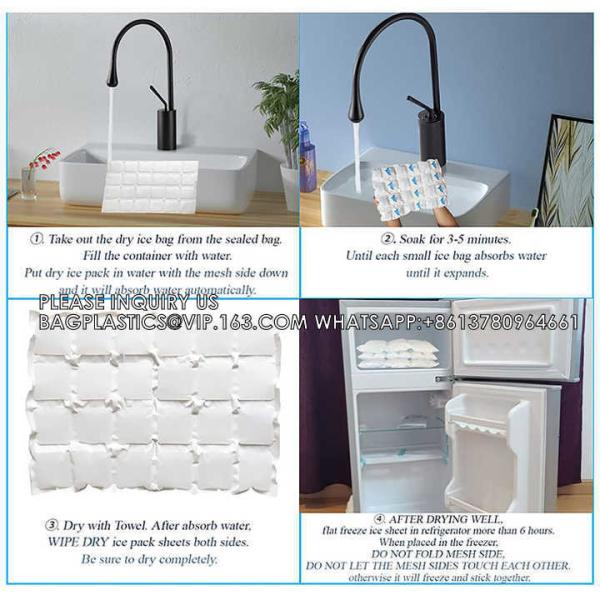 Ice Pack Sheet Absorption Water Fabric Reusable Freezer Dry Ice Cold Packs Gel Packs For Fresh Food Delivery