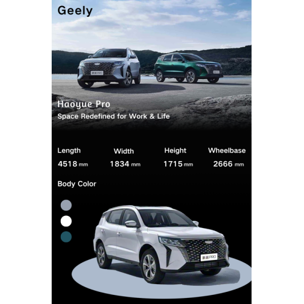 New for Haoyue Pro 2024 Model Front-Wheel Drive Automatic Turbo Petrol-powered R17 Dark Interior Compact SUV