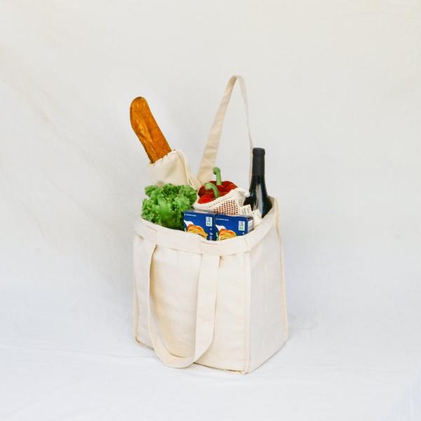 WHITE LARGE SHOPPING BAG OORGANIC COTTON TOTE BAG LARGE SIZE PASS GOTS